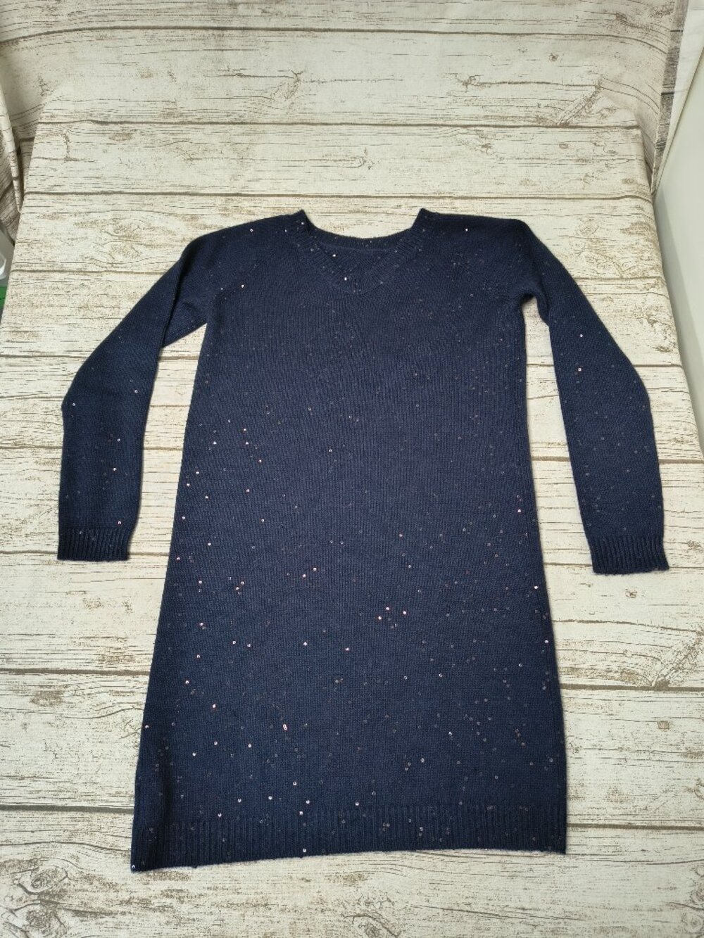 Brunello Cucinelli Navy Cashmere Silk Sequin Sweater Dress XS